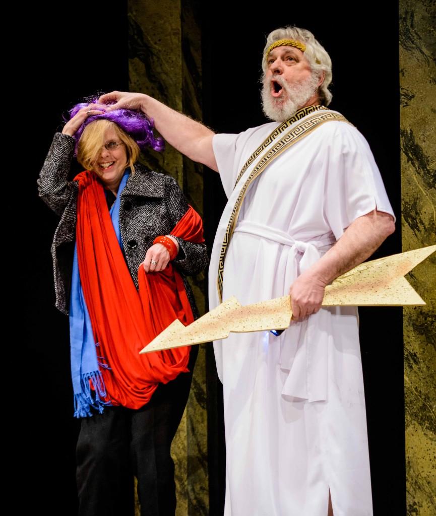 Mark Schersten, SHUs dean of arts and sciences, plays Zesus in   (photo by Laura Marsh)