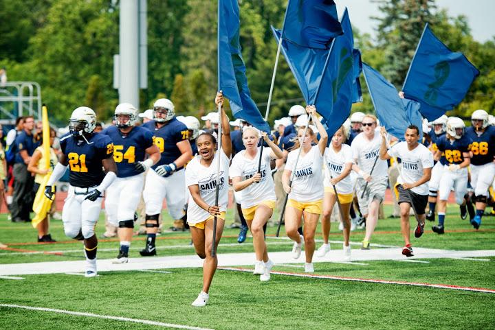 SHU Saints take the field. (Photo Laura Marsh)