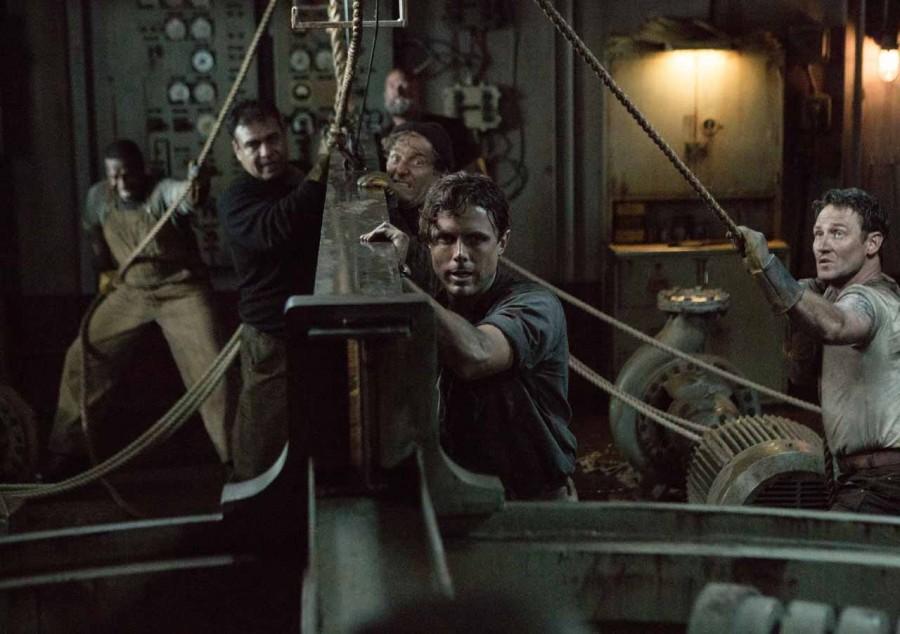 Ray Sybert (Casey Affleck) and Tchuda Southerland (Josh Stewart) struggle to keep their ship, the SS Pendleton, from sinking in Disneys THE FINEST HOURS, the heroic action-thriller presented in Digital 3D (TM) and IMAX (c) 3D based on the extrordinary tur story of the most daring rescue mission in the history of the Coast Guard.